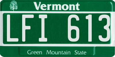 VT license plate LFI613
