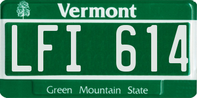 VT license plate LFI614