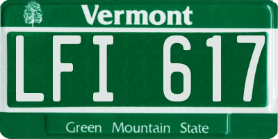 VT license plate LFI617