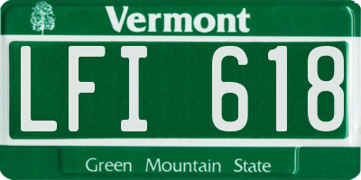 VT license plate LFI618