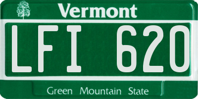 VT license plate LFI620