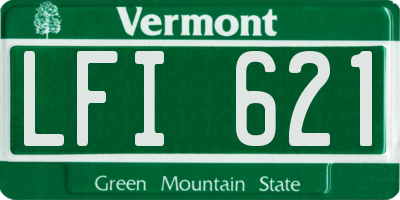 VT license plate LFI621