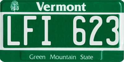 VT license plate LFI623