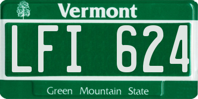 VT license plate LFI624