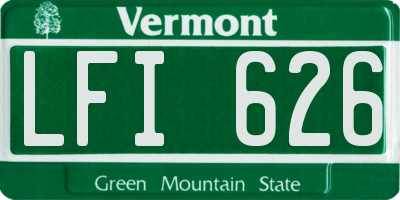 VT license plate LFI626