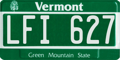 VT license plate LFI627