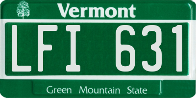 VT license plate LFI631