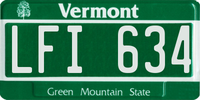 VT license plate LFI634