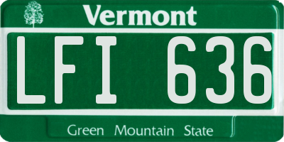 VT license plate LFI636