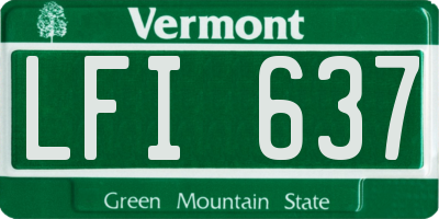 VT license plate LFI637
