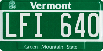 VT license plate LFI640