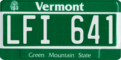 VT license plate LFI641