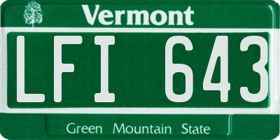 VT license plate LFI643