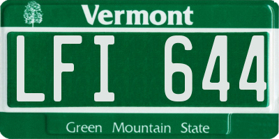 VT license plate LFI644