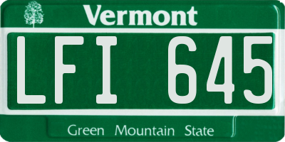 VT license plate LFI645