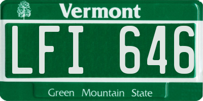 VT license plate LFI646