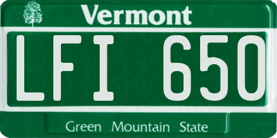 VT license plate LFI650