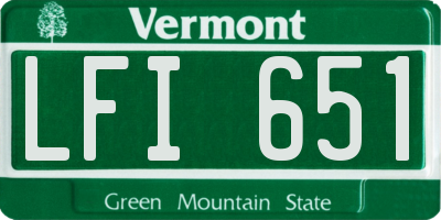 VT license plate LFI651
