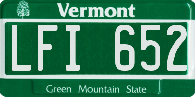 VT license plate LFI652