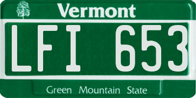 VT license plate LFI653