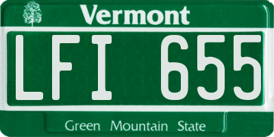 VT license plate LFI655