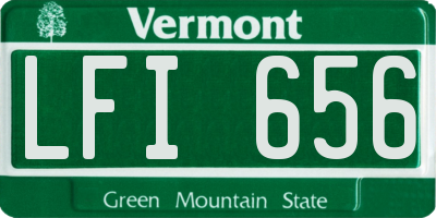 VT license plate LFI656