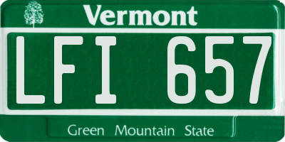 VT license plate LFI657