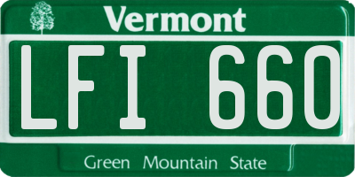 VT license plate LFI660