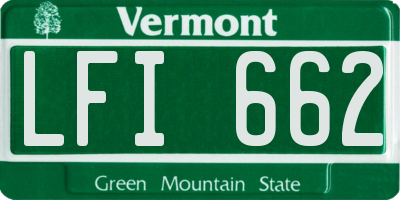 VT license plate LFI662