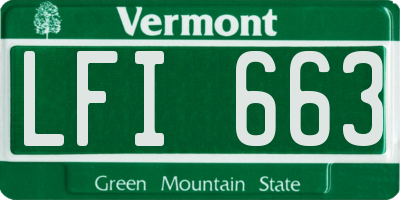 VT license plate LFI663