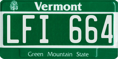VT license plate LFI664