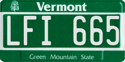 VT license plate LFI665