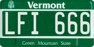 VT license plate LFI666