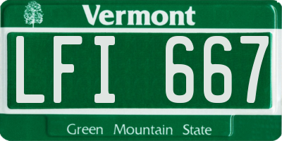 VT license plate LFI667