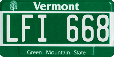 VT license plate LFI668