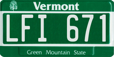 VT license plate LFI671