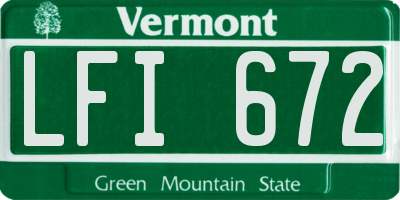 VT license plate LFI672
