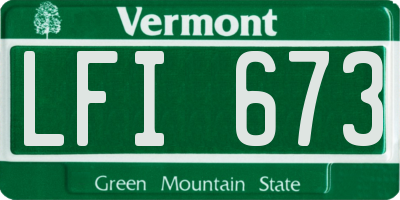 VT license plate LFI673