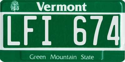 VT license plate LFI674