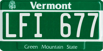 VT license plate LFI677