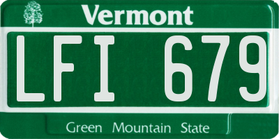 VT license plate LFI679