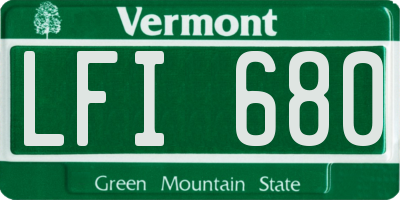 VT license plate LFI680