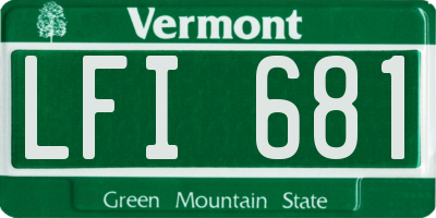 VT license plate LFI681