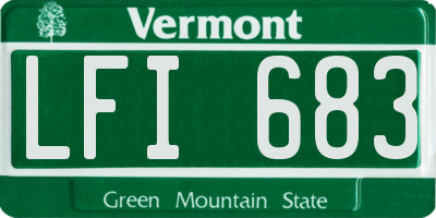 VT license plate LFI683