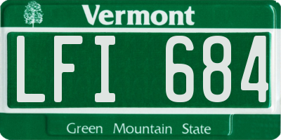 VT license plate LFI684