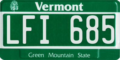 VT license plate LFI685