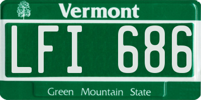 VT license plate LFI686