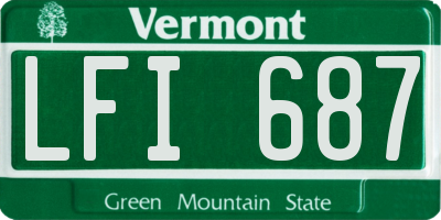 VT license plate LFI687