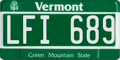 VT license plate LFI689