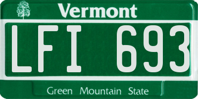 VT license plate LFI693